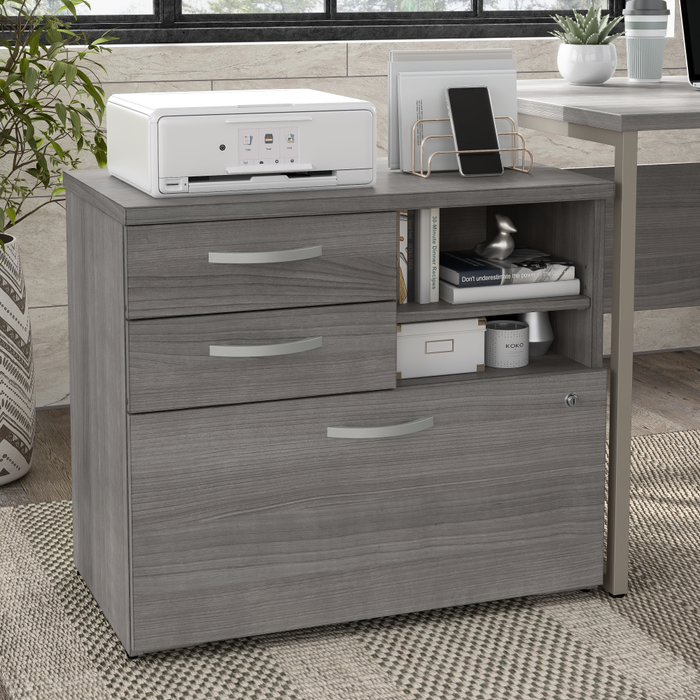 Hybrid Office Storage Cabinet with Drawers and Shelves
