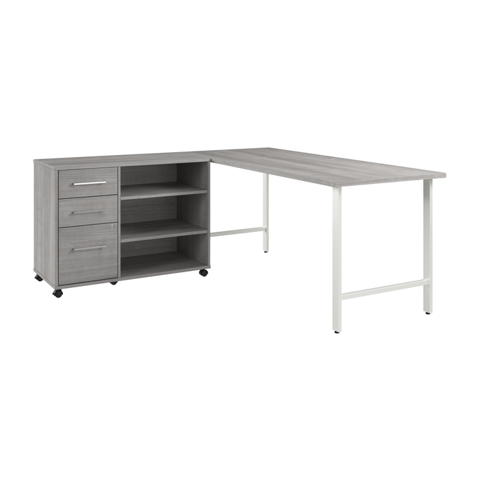 Hustle 72W x 30D Computer Desk and Storage Cabinet with Drawers and Shelves