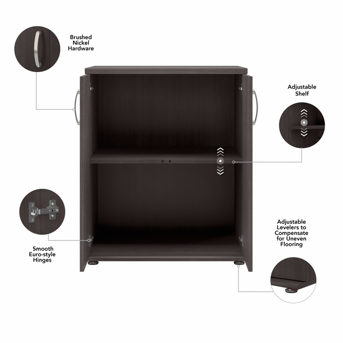 Universal Floor Storage Cabinet with Doors and Shelves