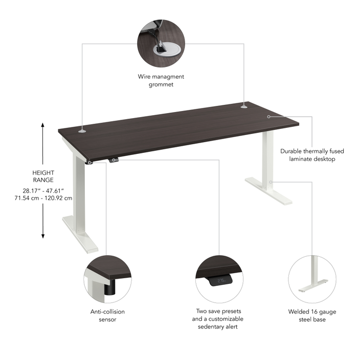 Move 40 Series 72W x 30D Electric Height Adjustable Standing Desk