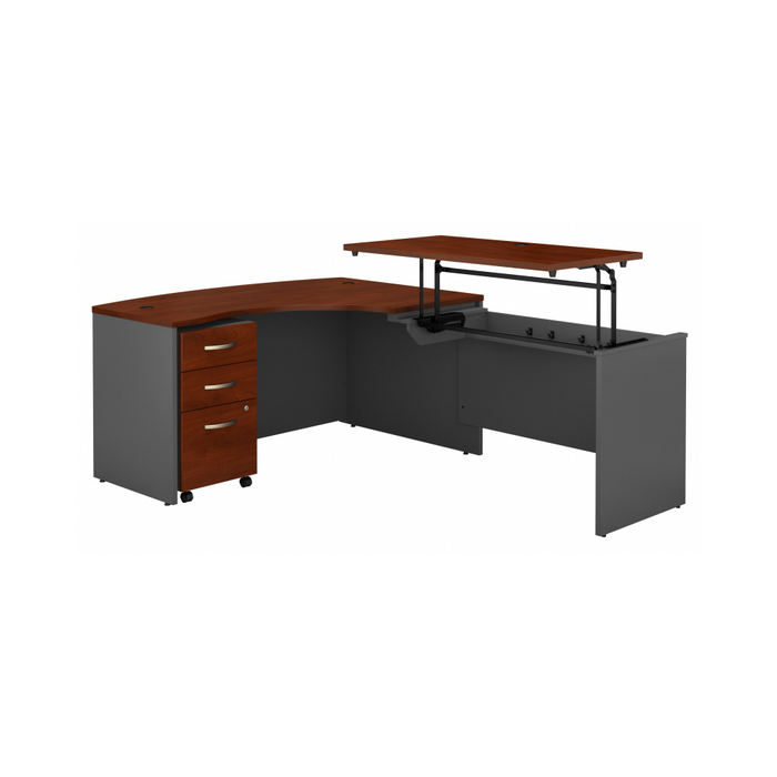 Series C 60W x 43D Right Hand 3 Position Sit to Stand L Shaped Desk with Mobile File Cabinet