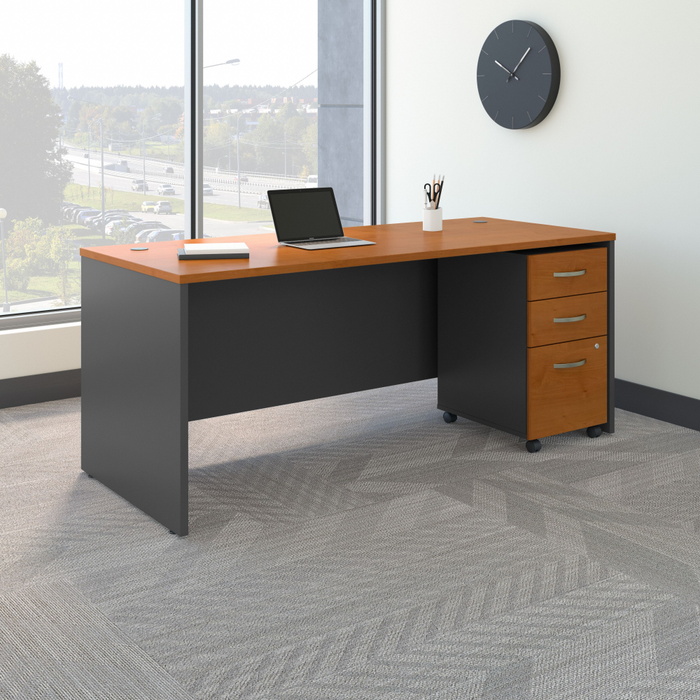 Series C 72W x 30D Office Desk with Mobile File Cabinet