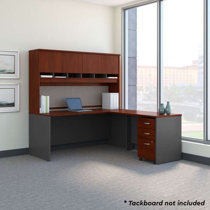 Series C 72W L Shaped Desk with Hutch and Mobile File Cabinet