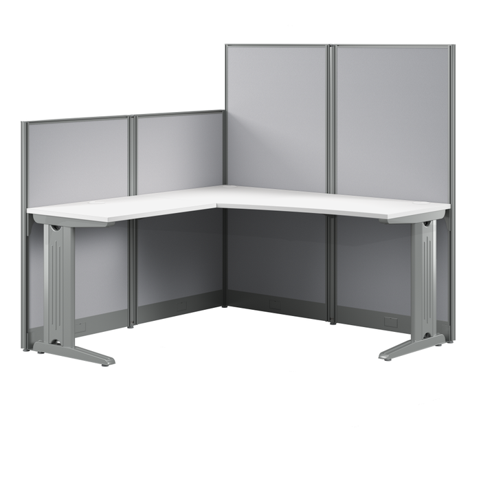 Office in an Hour 65-inch L Shaped Cubicle Desk