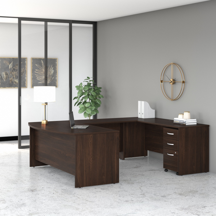 Studio C 72W x 36D U Shaped Desk with Mobile File Cabinet