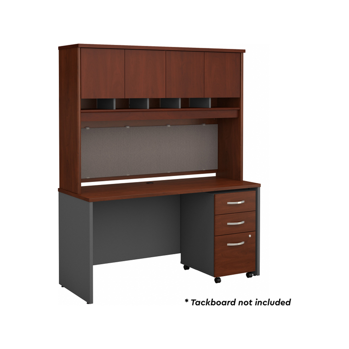 Series C 60W x 24D Office Desk with Hutch and Mobile File Cabinet