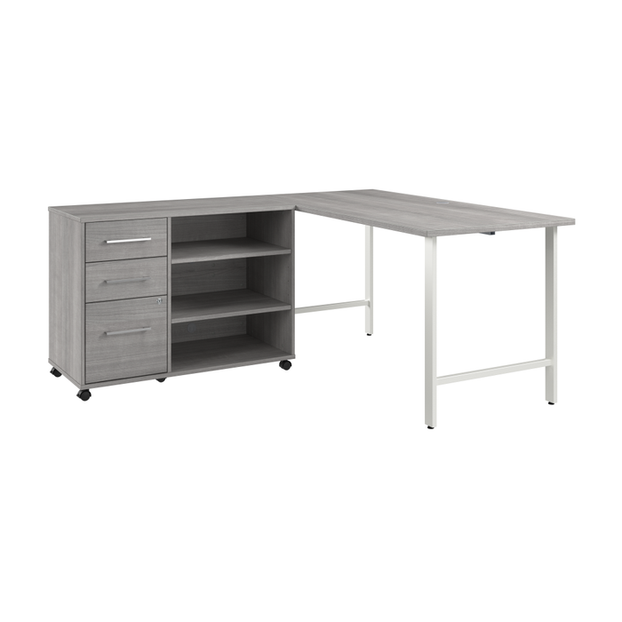 Hustle 60W x 30D Computer Desk and Storage Cabinet with Drawers and Shelves