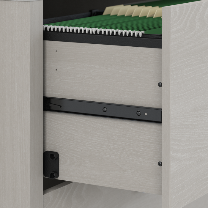 Echo Bow Front Desk and Credenza with Mobile File Cabinet