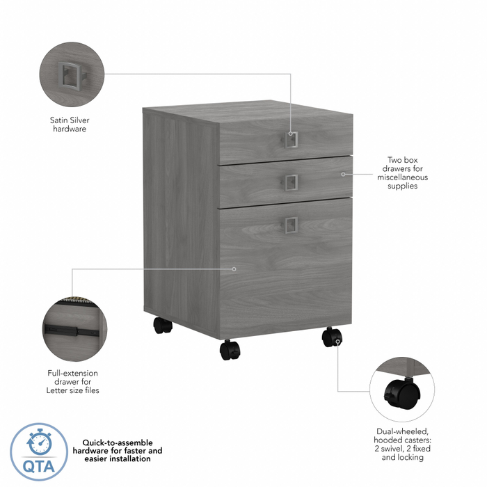 Echo 3 Drawer Mobile File Cabinet