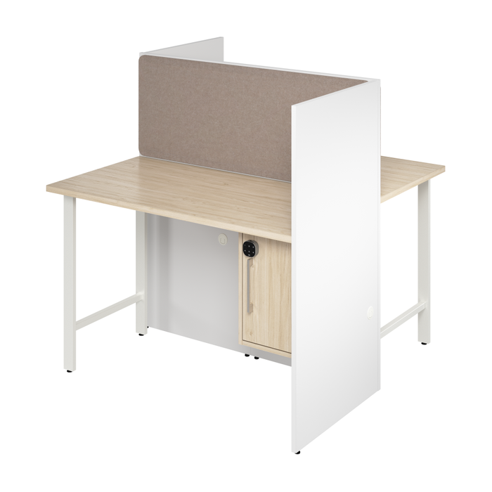 Hustle 48-inch 2 Person Office Cubicles with Locking Storage and Large Tackboards