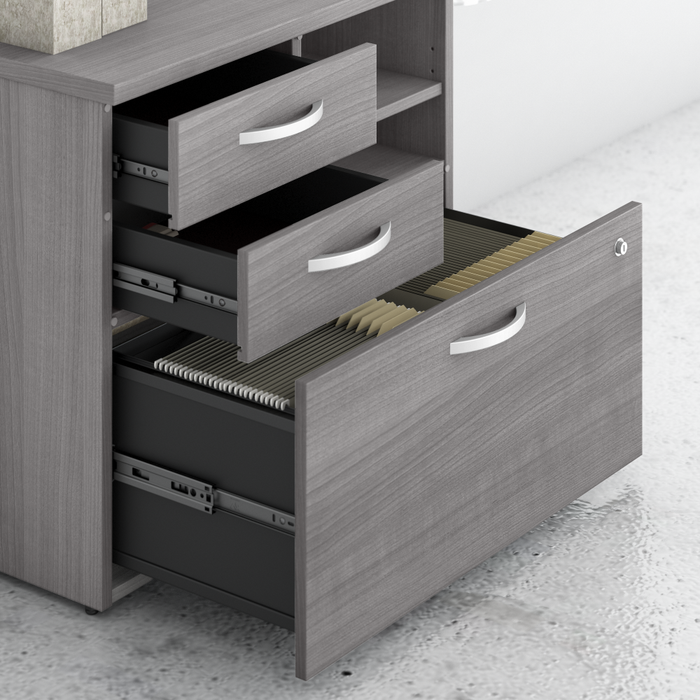 Hybrid Office Storage Cabinet with Drawers and Shelves