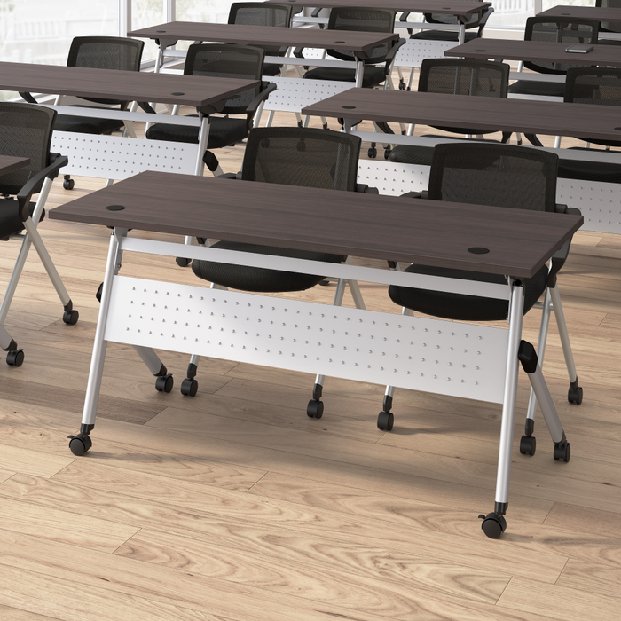 Envision 72W Folding Training Table and 2 Folding Chairs with Arms