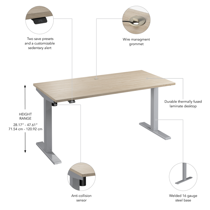 Move 40 Series 60W x 30D Electric Height Adjustable Standing Desk