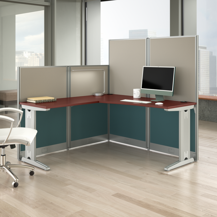 Office in an Hour 65-inch L Shaped Cubicle Desk