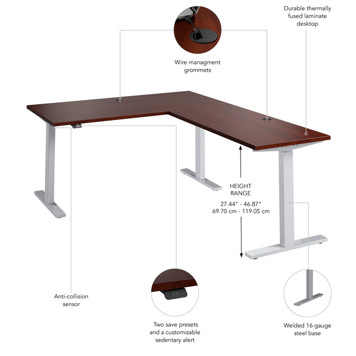 Move 60 Series 60W Height Adjustable L Shaped Standing Desk