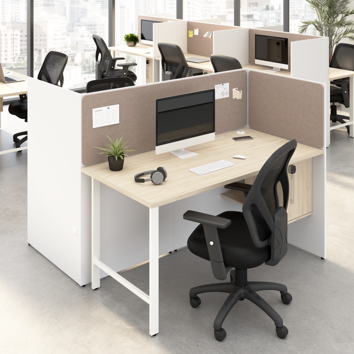 Hustle 60-inch 2 Person Office Cubicles with Locking Storage and Large Tackboards