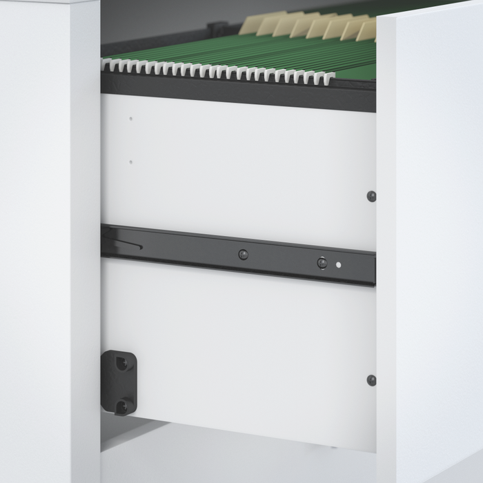 Echo L Shaped Bow Front Desk with Mobile File Cabinet