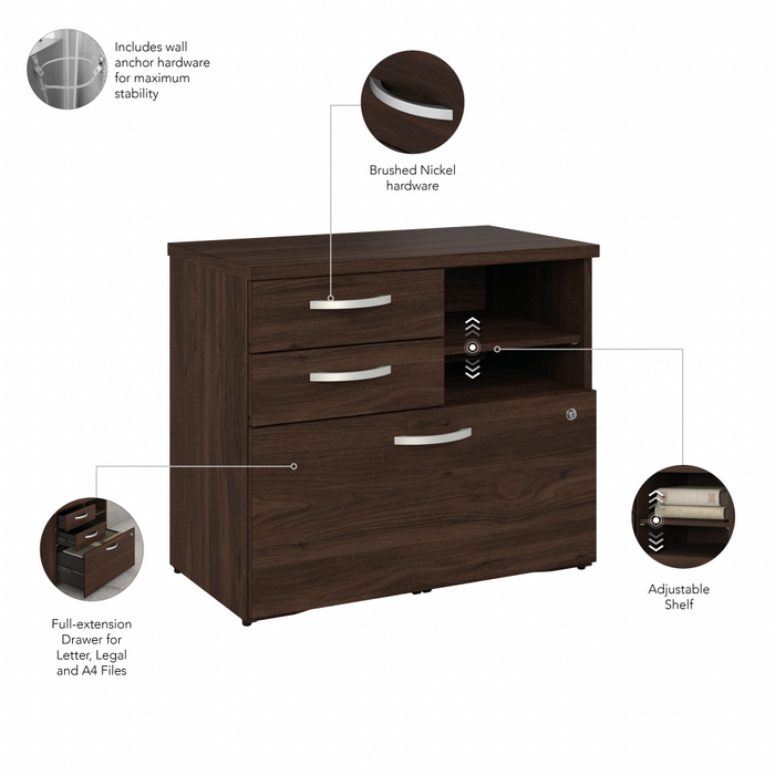 Hybrid Office Storage Cabinet with Drawers and Shelves