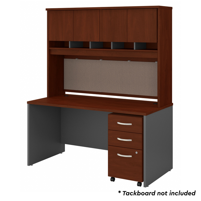 Series C 60W x 30D Office Desk with Hutch and Mobile File Cabinet