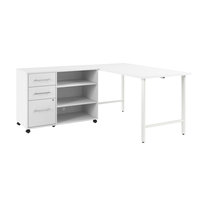 Hustle 60W x 30D Computer Desk and Storage Cabinet with Drawers and Shelves
