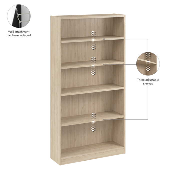 Vista Tall 5 Shelf Bookcase