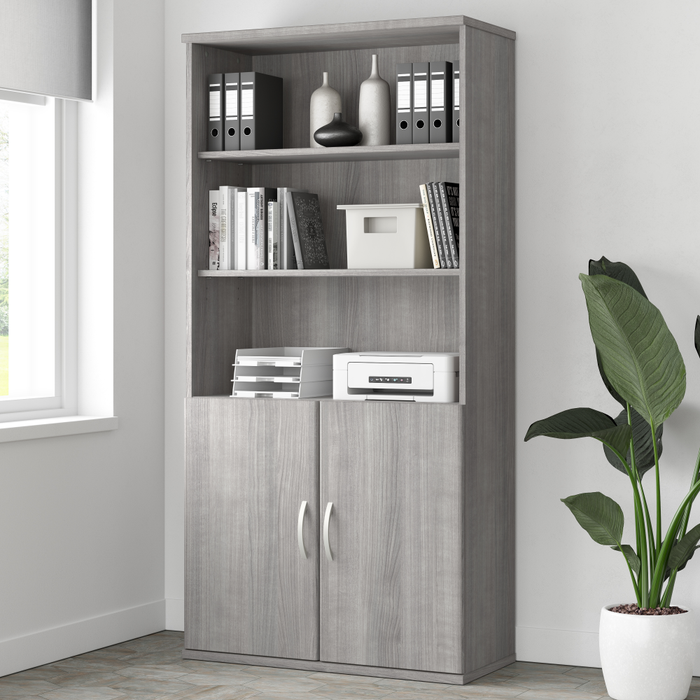 Studio A Tall 5 Shelf Bookcase with Doors