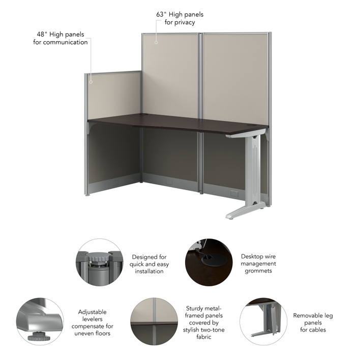 Office in an Hour 65W x 33D Straight Cubicle Desk