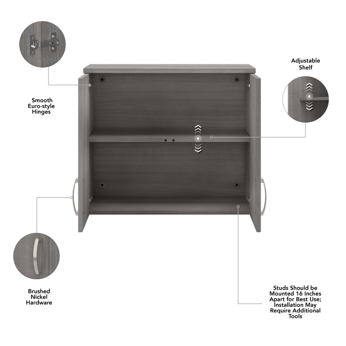 Universal Wall Cabinet with Doors and Shelves
