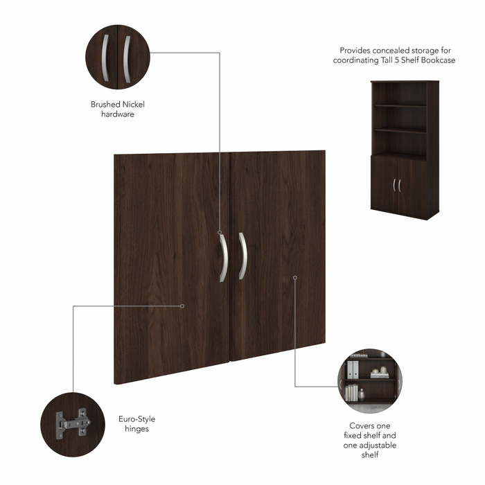 Studio C Tall 5 Shelf Bookcase with Doors