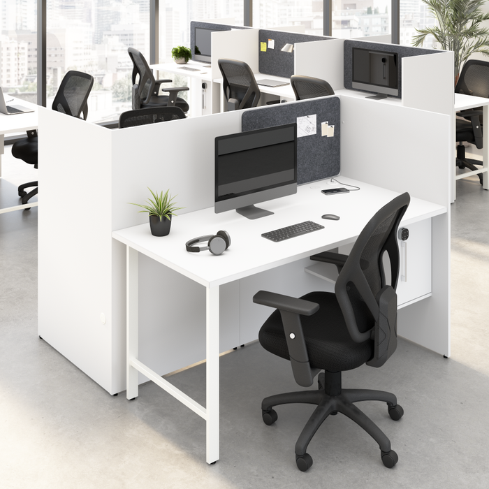 Hustle 60-inch 2 Person Office Cubicles with Locking Storage Cabinet