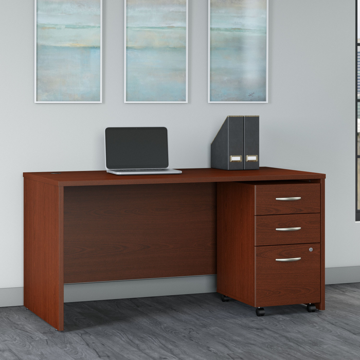 Series C 60W x 30D Office Desk with 3 Drawer Mobile File Cabinet