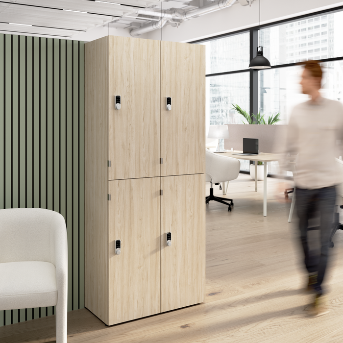 Assure Two Tier 4 Door Storage Lockers with Keypad Locks