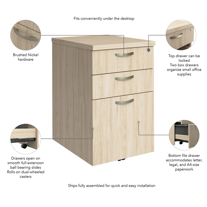 Easy Office 3 Drawer Mobile File Cabinet
