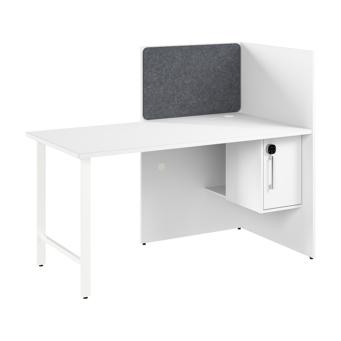 Hustle 60-inch Cubicle Desk for Office with Locking Storage Cabinet