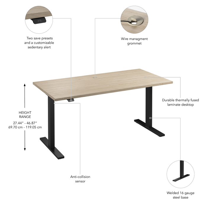 Move 60 Series 60W x 30D Electric Height Adjustable Standing Desk
