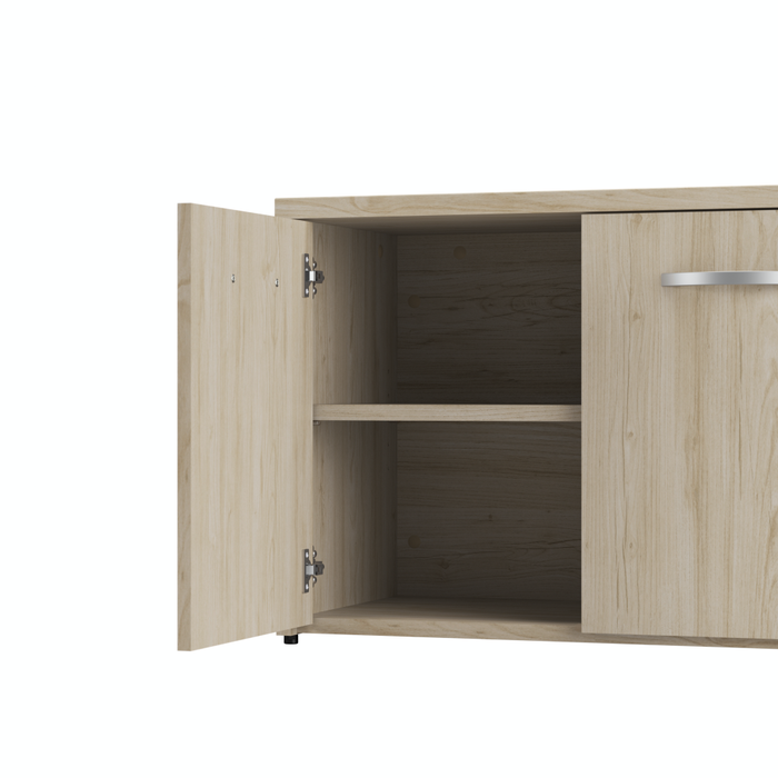 Studio C Low Storage Cabinet with Doors and Shelves