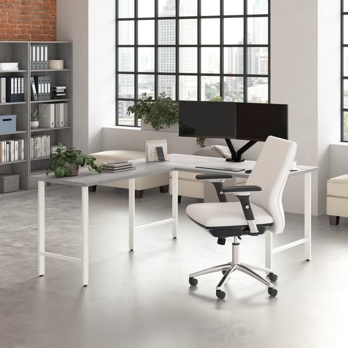 Hustle 60W x 30D L Shaped Computer Desk with Metal Legs