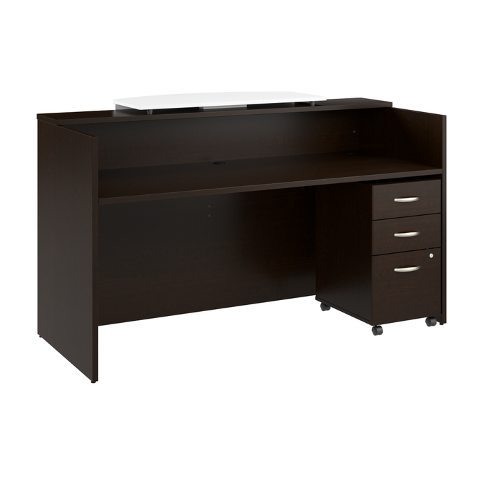 Arrive 72W x 30D Reception Desk with Counter and Mobile File Cabinet