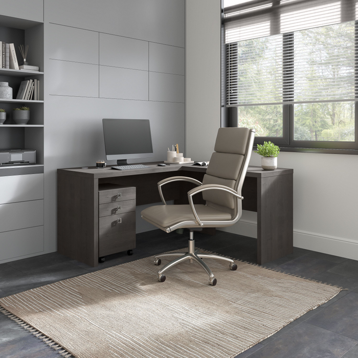 Echo L Shaped Desk with Mobile File Cabinet