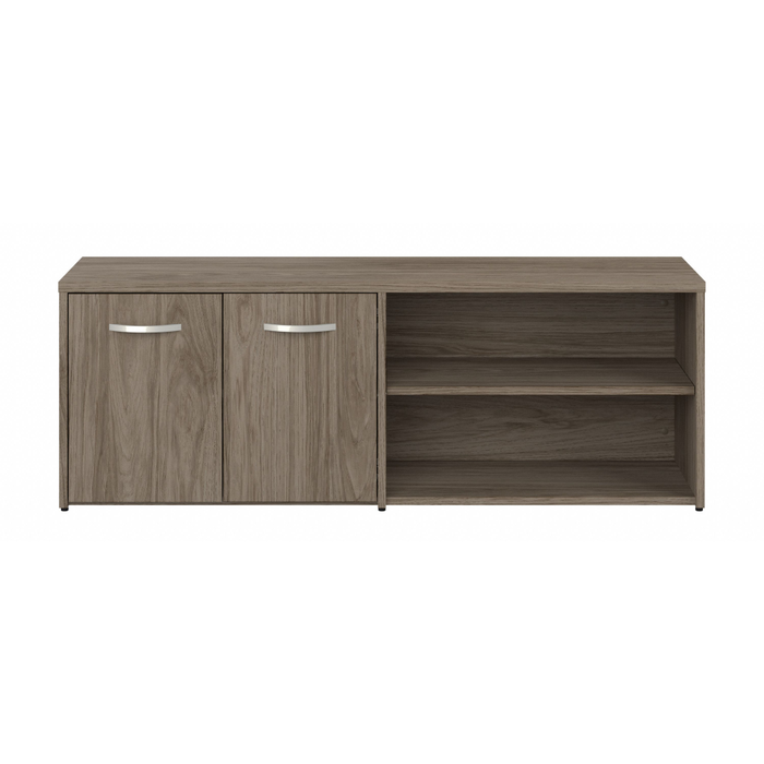Hybrid Low Storage Cabinet with Doors and Shelves