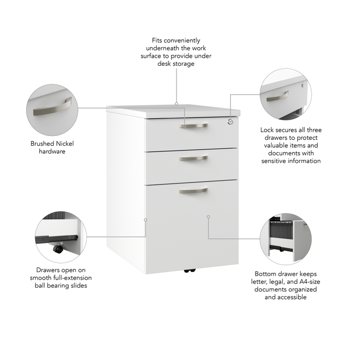 Office in an Hour 3 Drawer Mobile File Cabinet