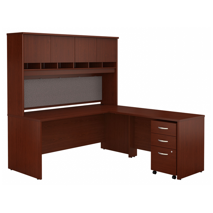Series C 72W L Shaped Desk with Hutch and Mobile File Cabinet