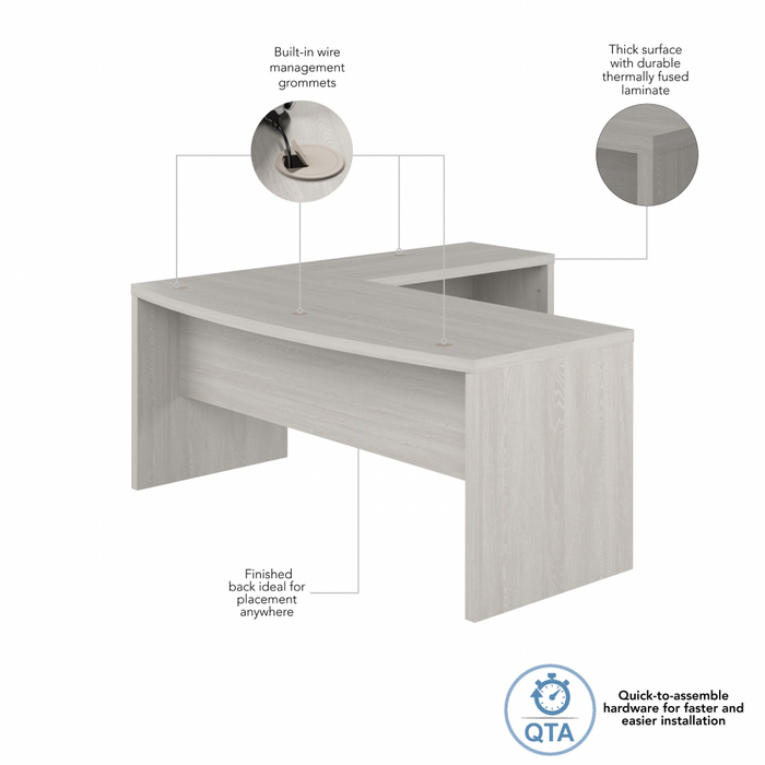 Echo 72W Bow Front L Shaped Desk