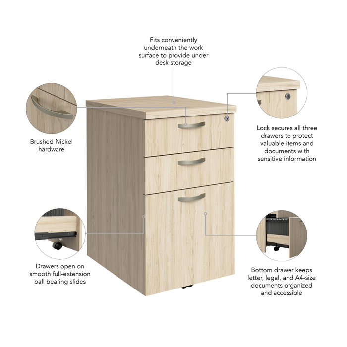 Office in an Hour 3 Drawer Mobile File Cabinet