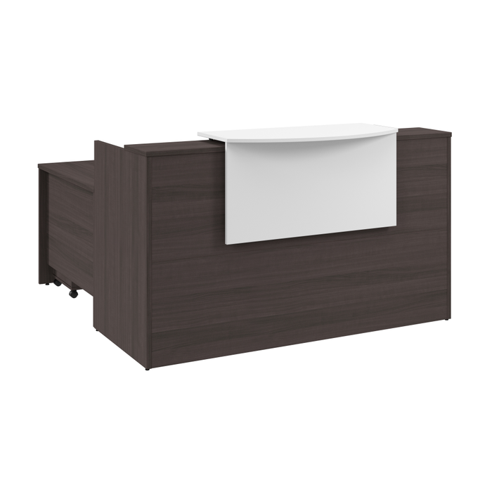 Arrive 72W x 72D L Shaped Reception Desk with Counter and Mobile File Cabinet