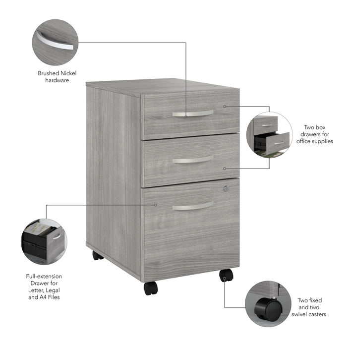 Studio A 3 Drawer Mobile File Cabinet - Assembled