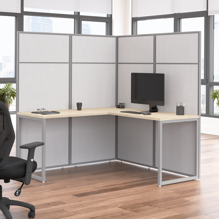 Easy Office 60W L Shaped Cubicle Desk Workstation with 66H Panels