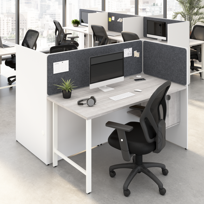 Hustle 60-inch 2 Person Office Cubicles with Locking Storage and Large Tackboards