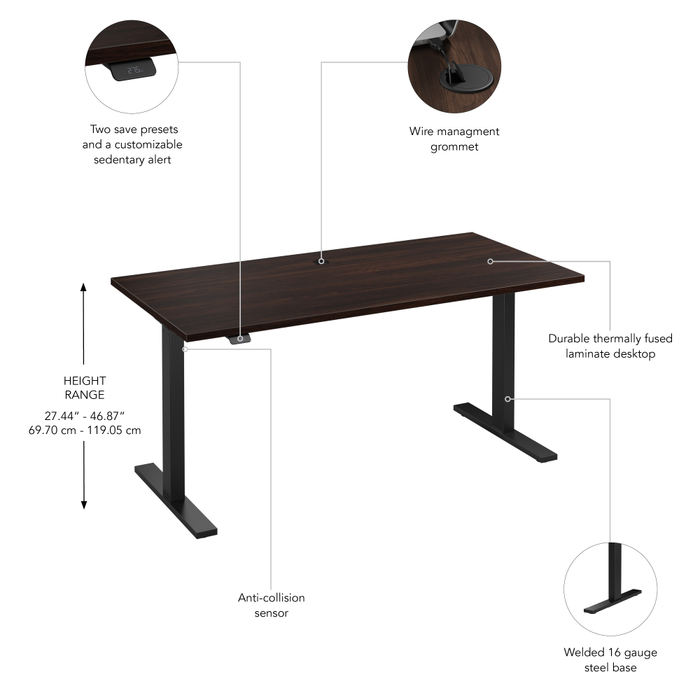 60W x 30D Height Adjustable Standing Desk