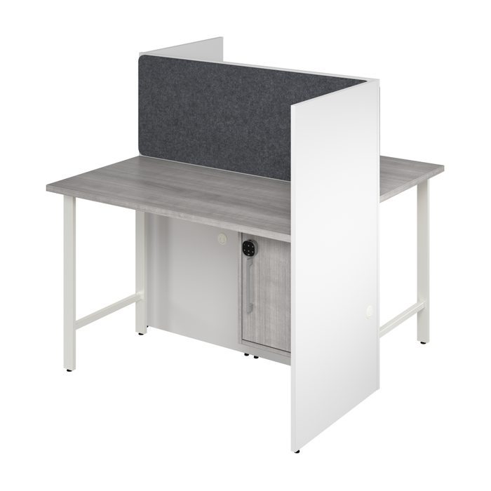 Hustle 48-inch 2 Person Office Cubicles with Locking Storage and Large Tackboards
